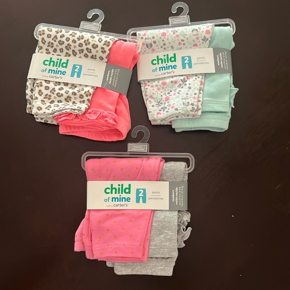 Baby girl bundle of pants 6 pieces - Child of mine Carter’s- size Newborn- NWT - Picture 1 of 8